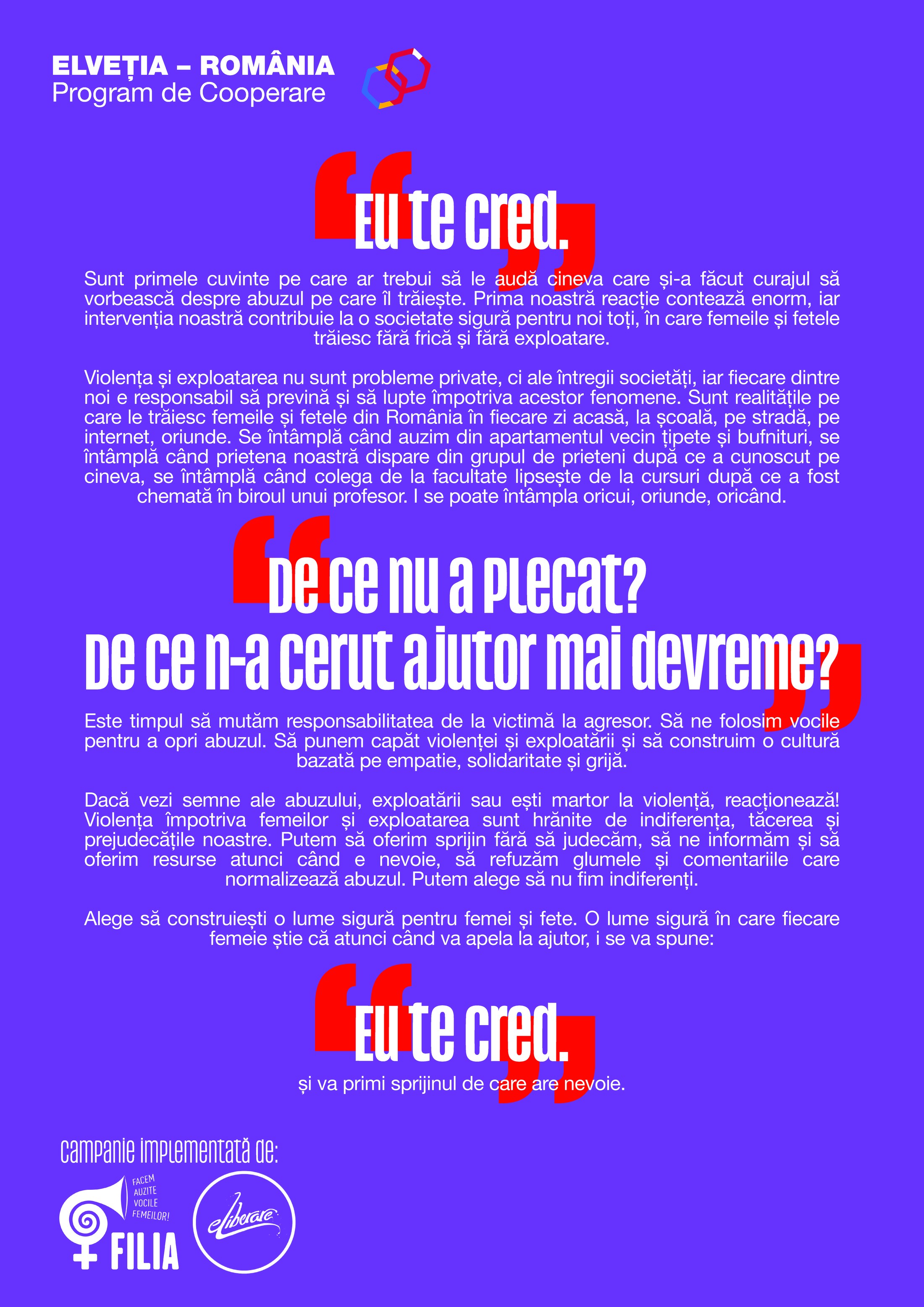 Manifestul campaniei Eu te cred